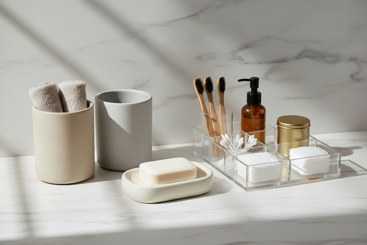 Bathroom Accessories (soap dish, bins, organizers)