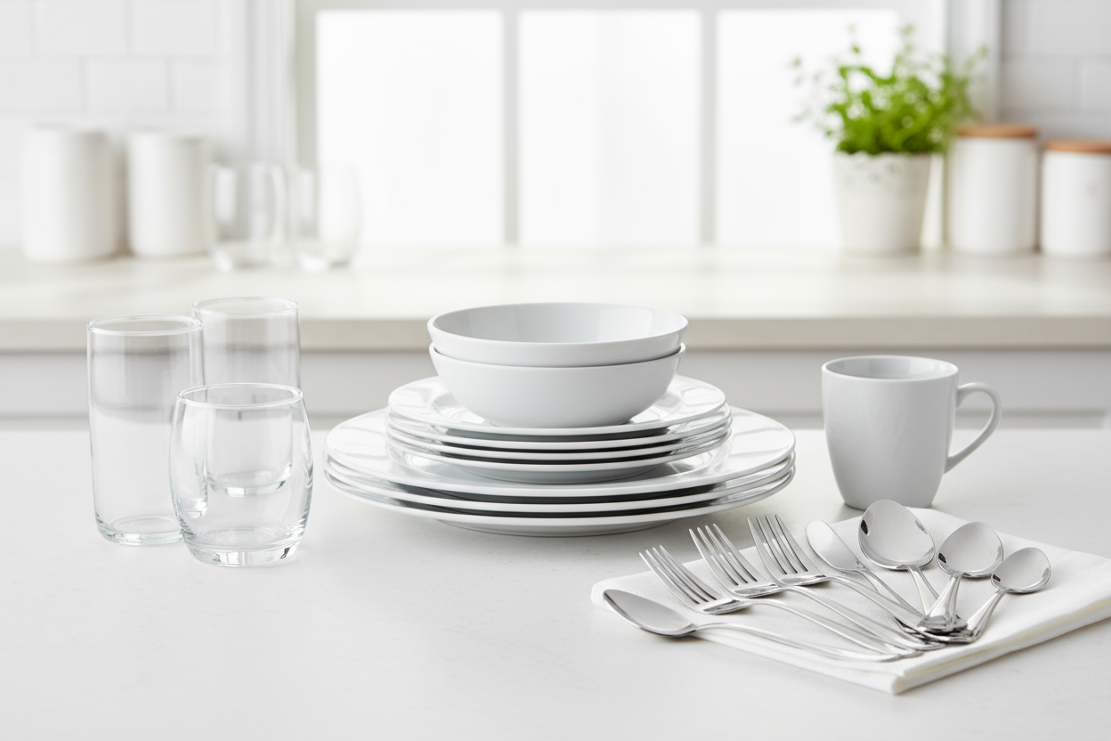 Kitchen Essentials Kit (plates, glasses, cutlery)
