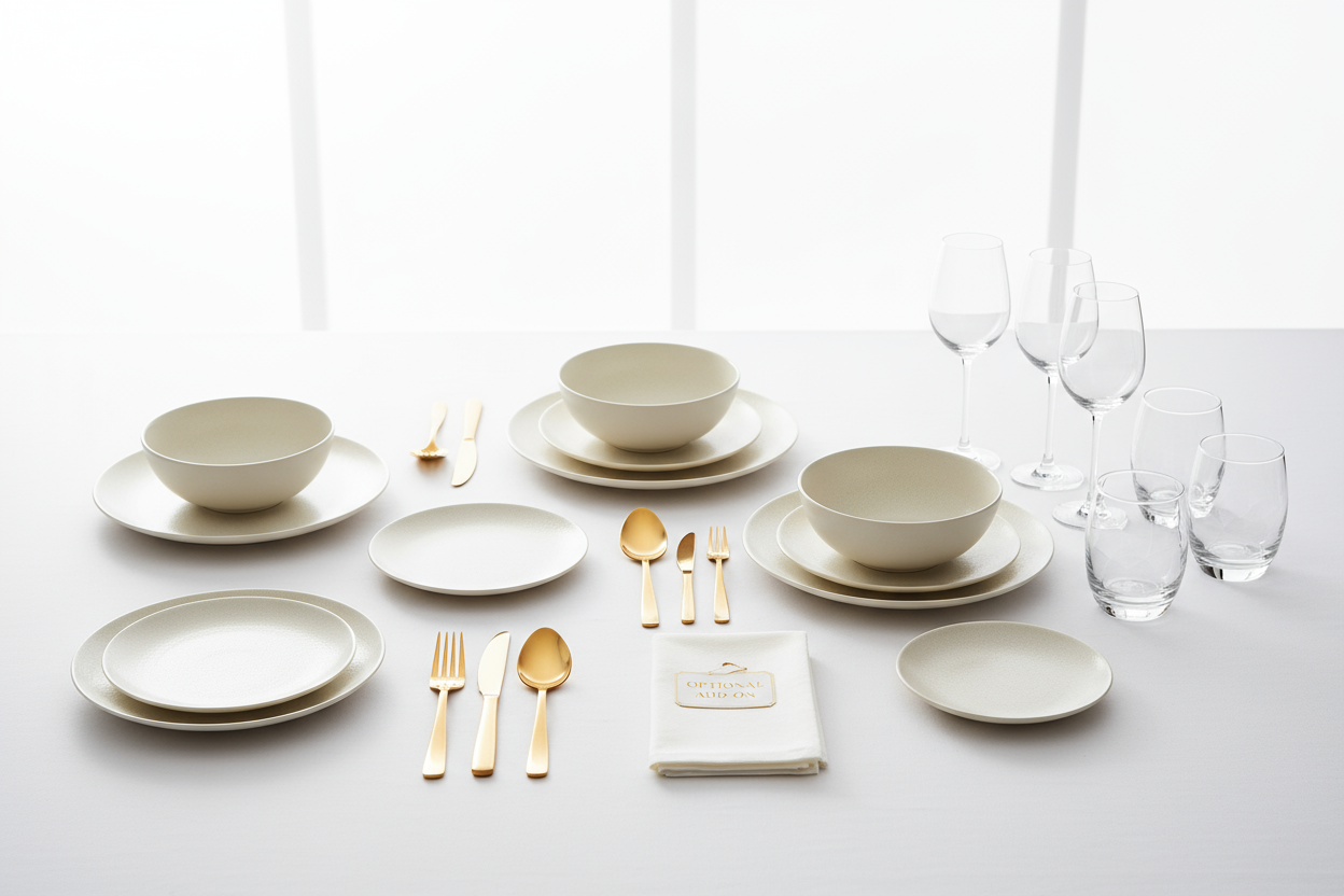 Tableware (optional add-on)