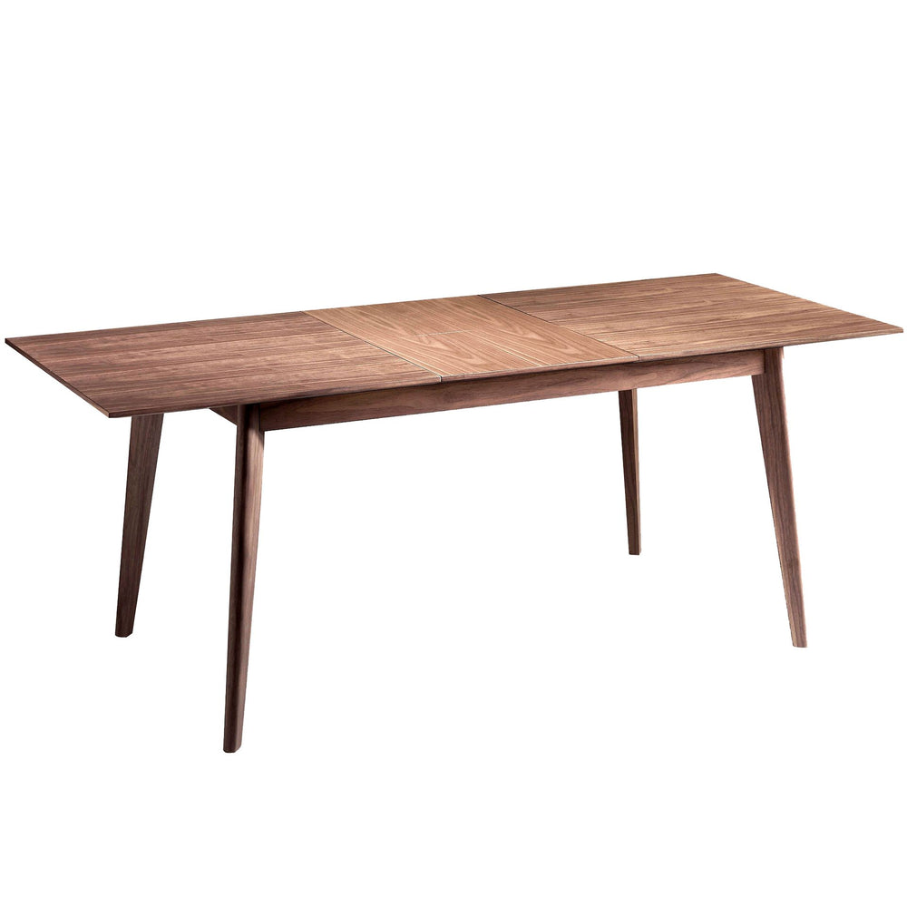 Rectangular extendable walnut dining table