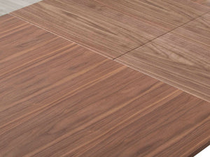 Rectangular extendable walnut dining table