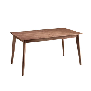 Rectangular extendable walnut dining table