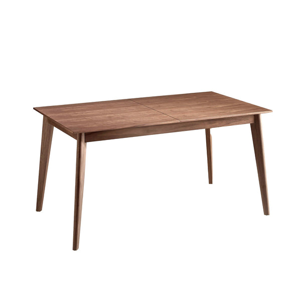 Rectangular extendable walnut dining table