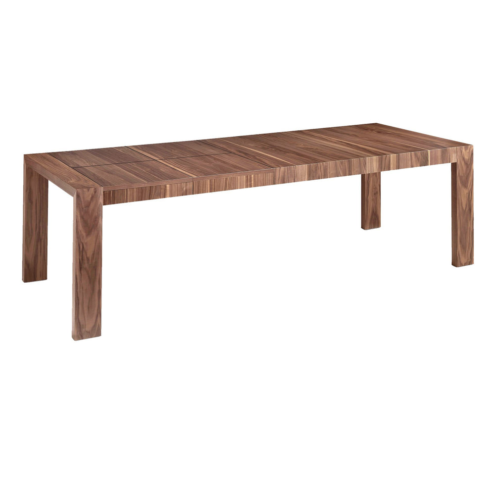Rectangular extendable walnut dining table