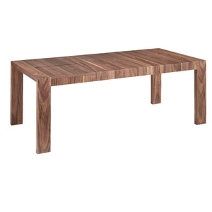 Rectangular extendable walnut dining table