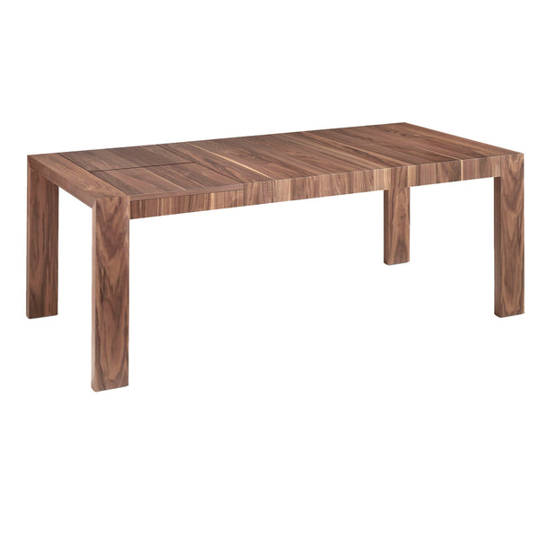 Rectangular extendable walnut dining table