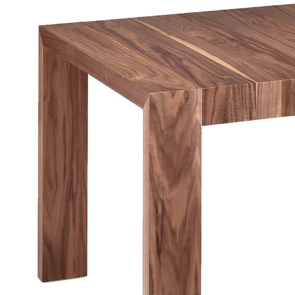 Rectangular extendable walnut dining table