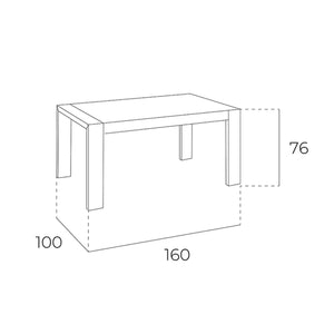 Rectangular extendable walnut dining table
