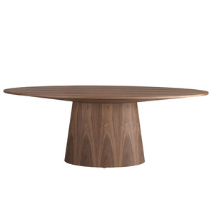 Oval walnut dining table