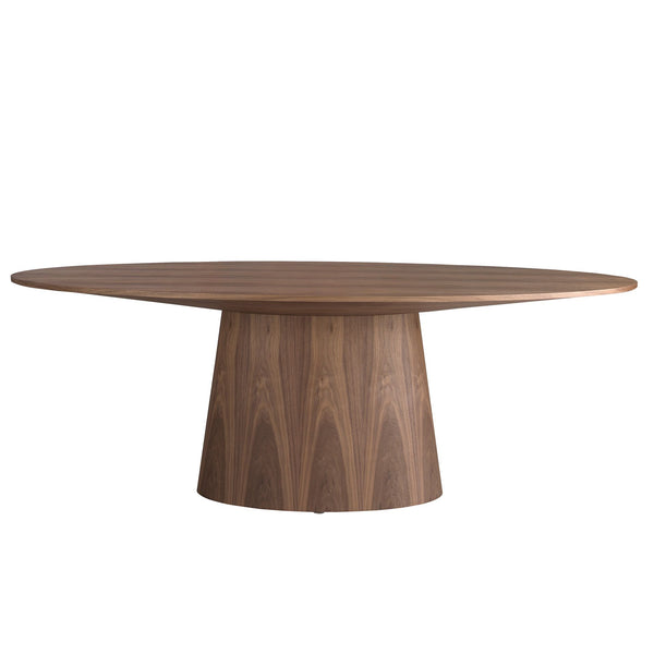 Oval walnut dining table