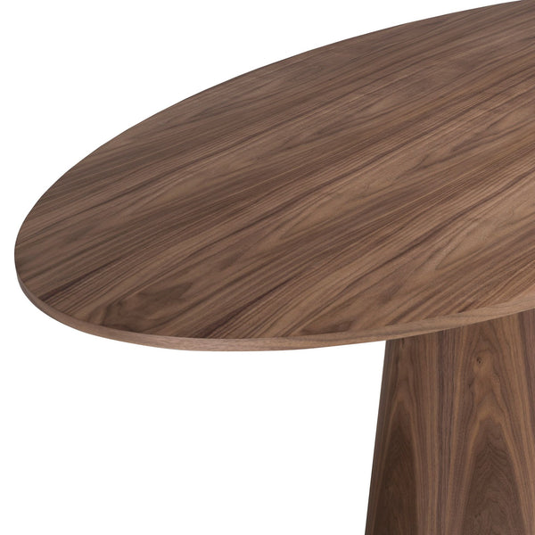 Oval walnut dining table
