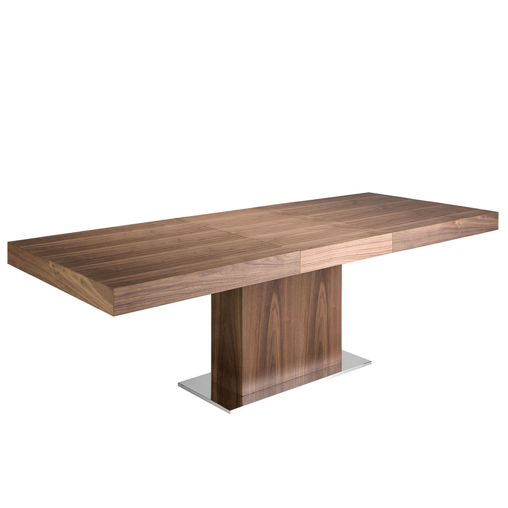 Rectangular extendable walnut dining table