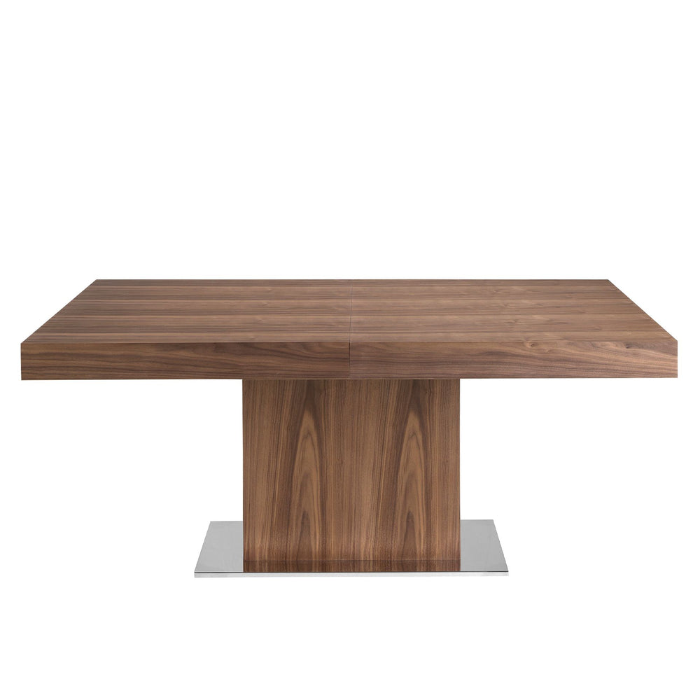 Rectangular extendable walnut dining table