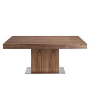 Rectangular extendable walnut dining table