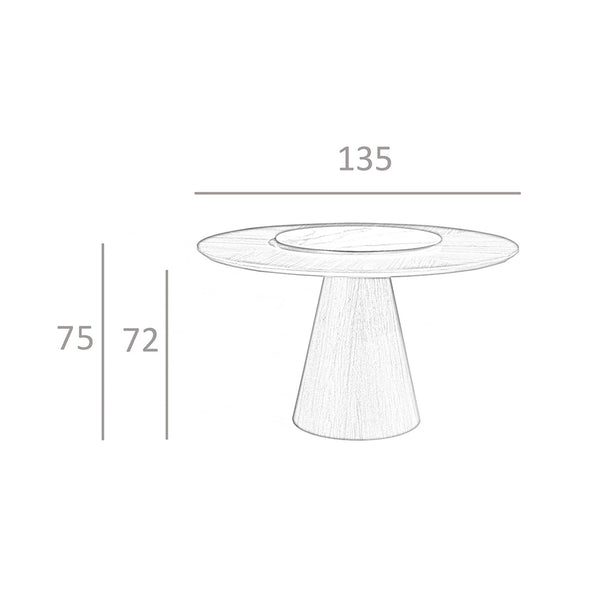 Walnut rotating round dining table