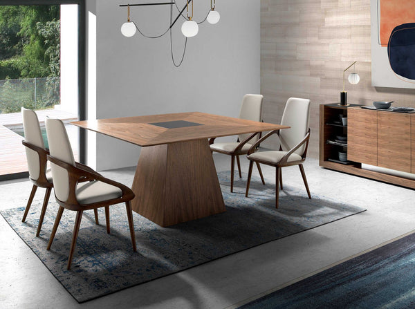 Walnut square dining table