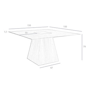 Walnut square dining table