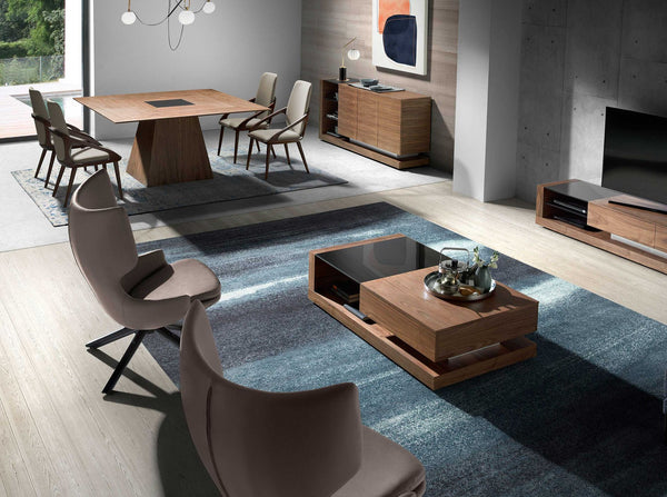 Walnut square dining table