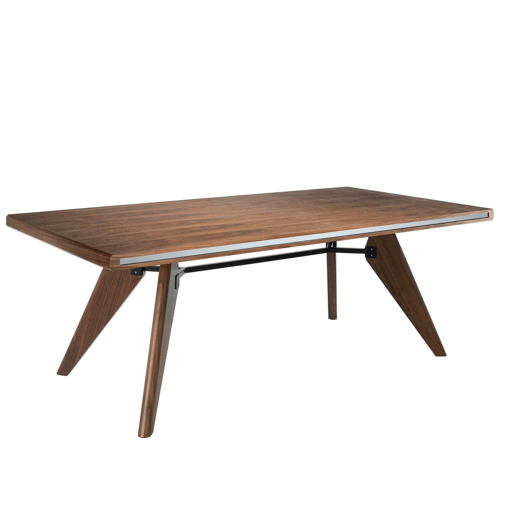 Rectangular walnut and walnut dining table