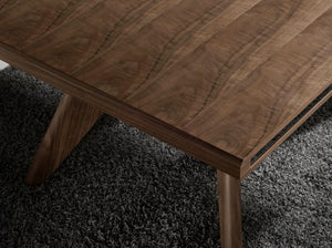 Rectangular walnut and walnut dining table