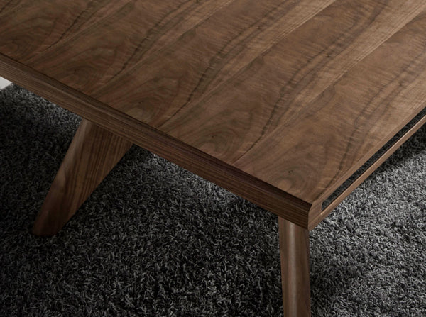 Rectangular walnut and walnut dining table