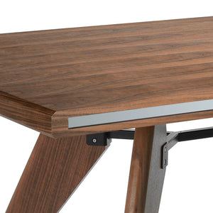 Rectangular walnut and walnut dining table