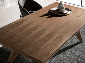 Rectangular walnut and walnut dining table