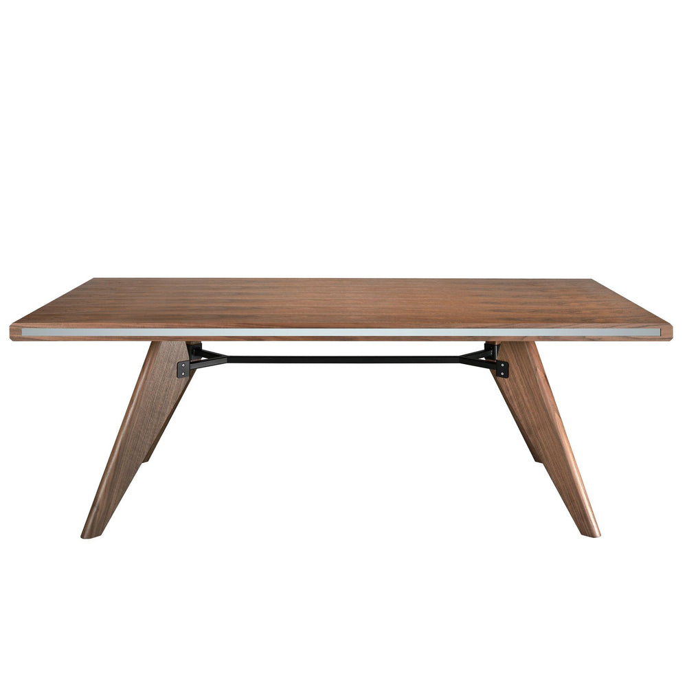 Rectangular walnut and walnut dining table