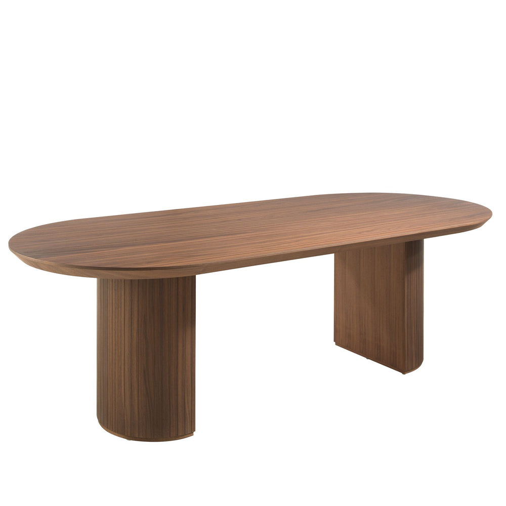 Half point oval walnut dining table
