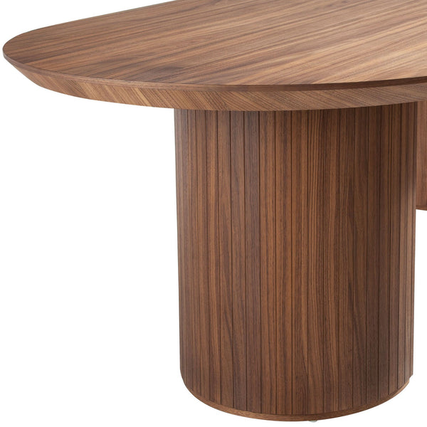 Half point oval walnut dining table