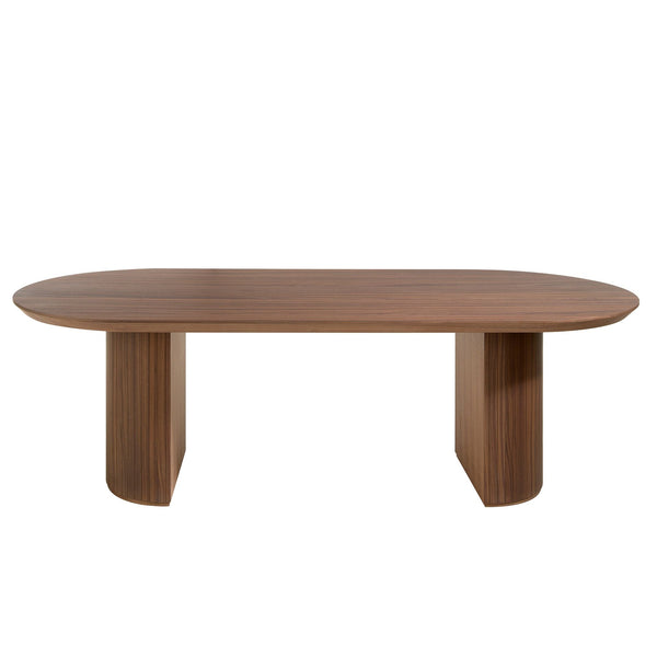Half point oval walnut dining table
