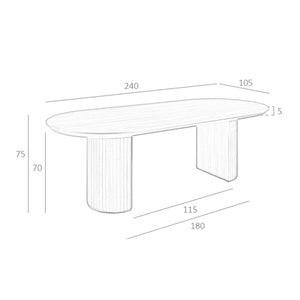 Half point oval walnut dining table