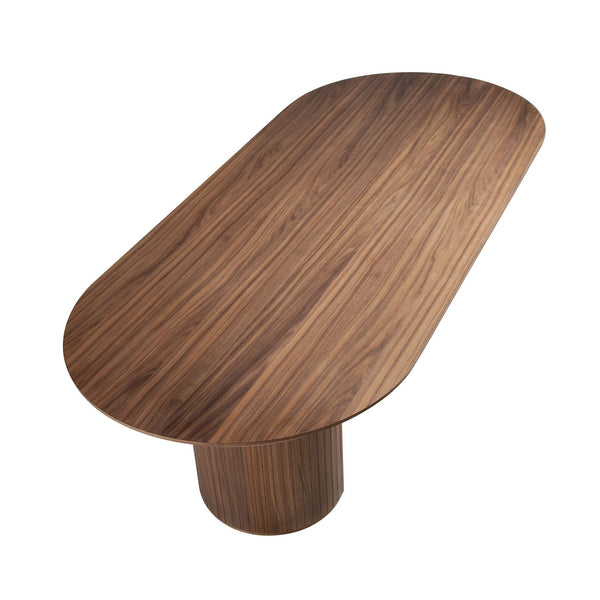 Half point oval walnut dining table