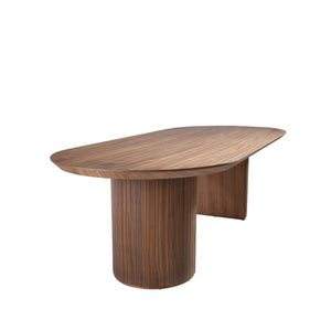 Half point oval walnut dining table