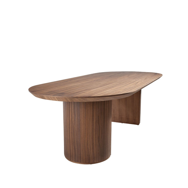 Half point oval walnut dining table