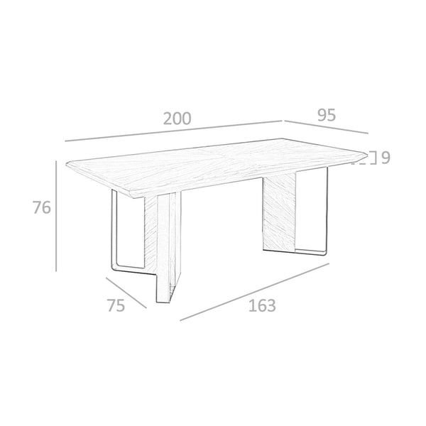 Rectangular walnut dining table