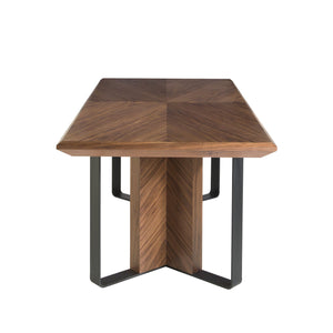 Rectangular walnut dining table