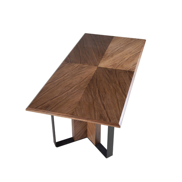 Rectangular walnut dining table