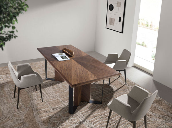 Rectangular walnut dining table