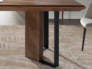 Rectangular walnut dining table