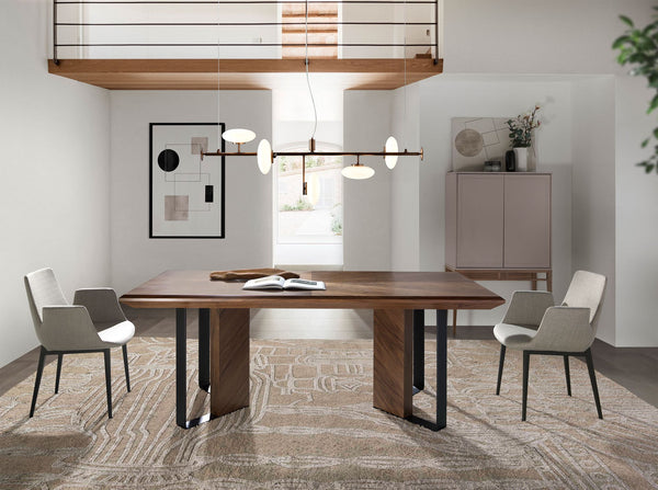 Rectangular walnut dining table