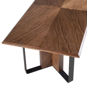 Rectangular walnut dining table