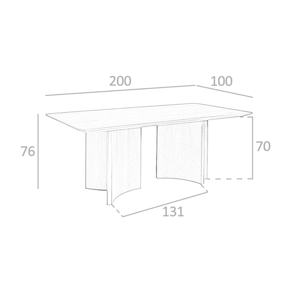 Rectangular walnut dining table