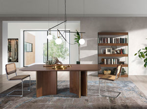 Rectangular walnut dining table
