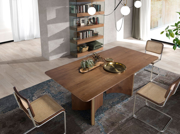Rectangular walnut dining table