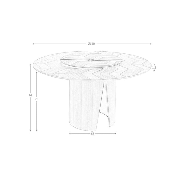Round walnut dining table