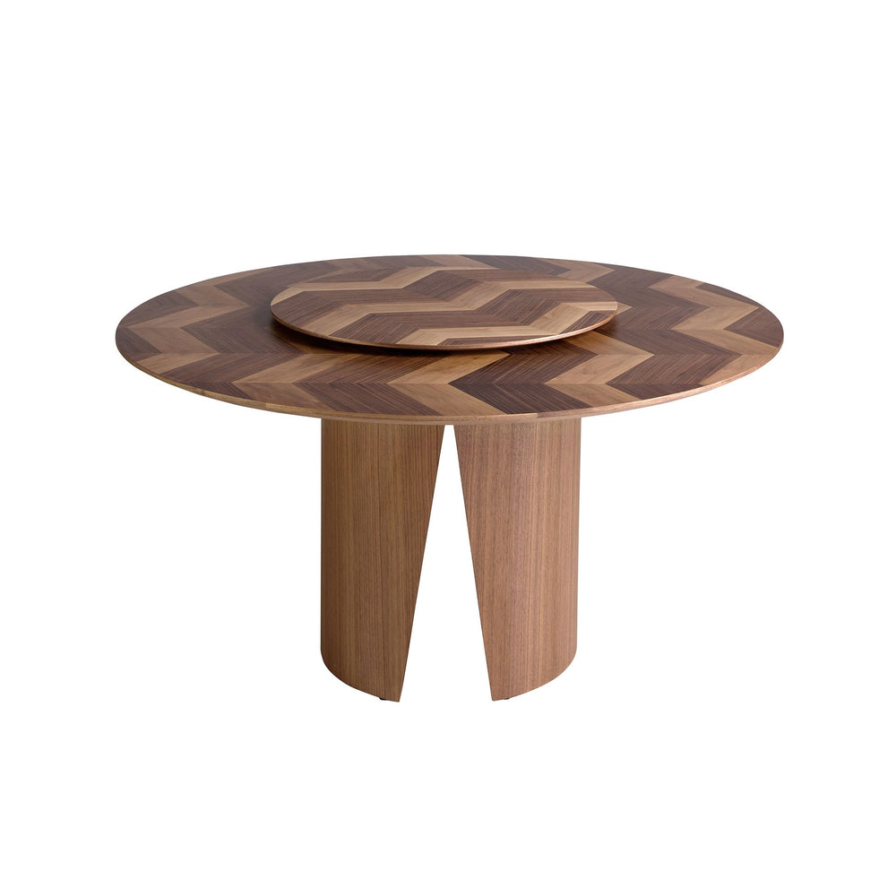 Round walnut dining table D150