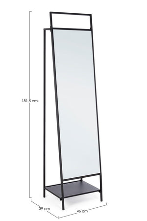 Full Length Standing Mirror 181.5 cm – Modern Black Frame Mirror