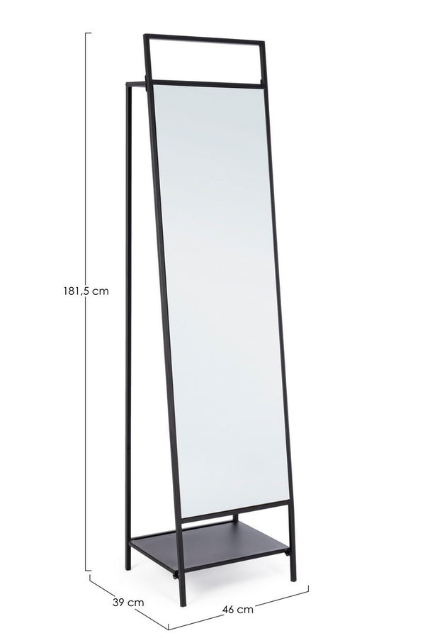 Full Length Standing Mirror 181.5 cm – Modern Black Frame Mirror