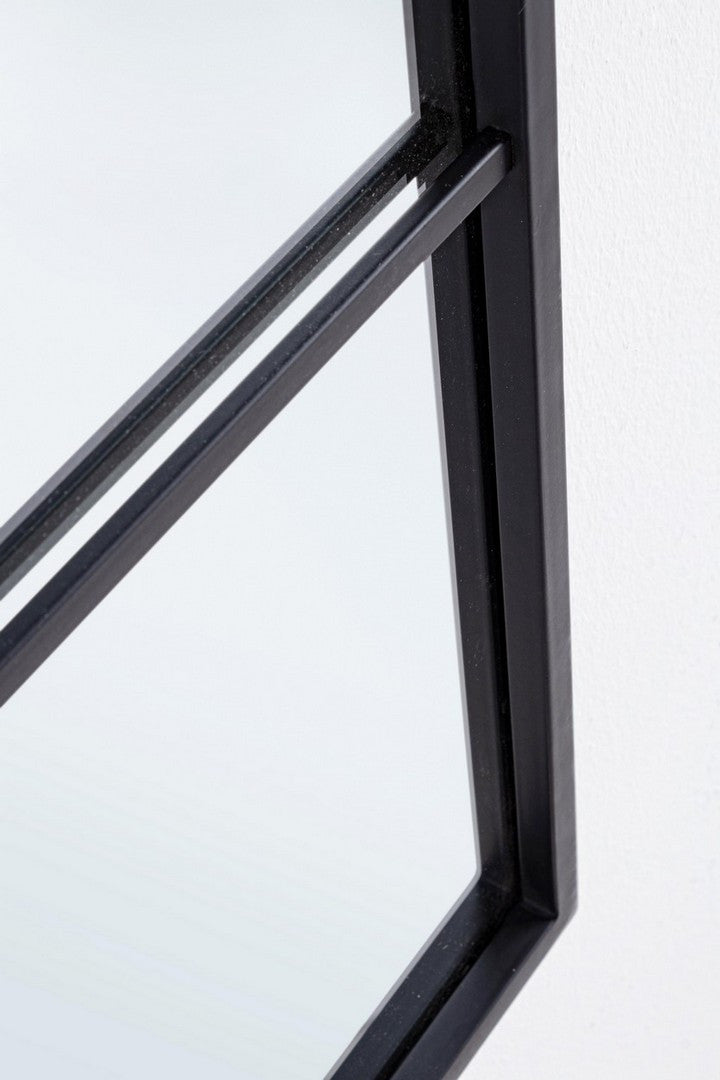 Window Style Wall Mirror 90x90 cm – Black Decorative Mirror